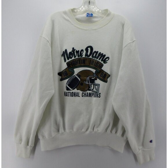VINTAGE Notre Dame Fighting Irish Sweatshirt XXL 1988 Champions Champion * - Picture 1 of 15